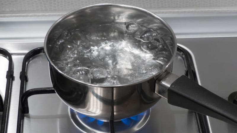 Steel Saucepan Boiling Stock Photo - Download Image Now - Water