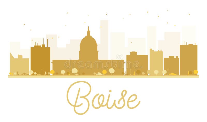 Boise City skyline golden silhouette. Vector illustration. Cityscape with landmarks. Boise City skyline golden silhouette. Vector illustration. Cityscape with landmarks