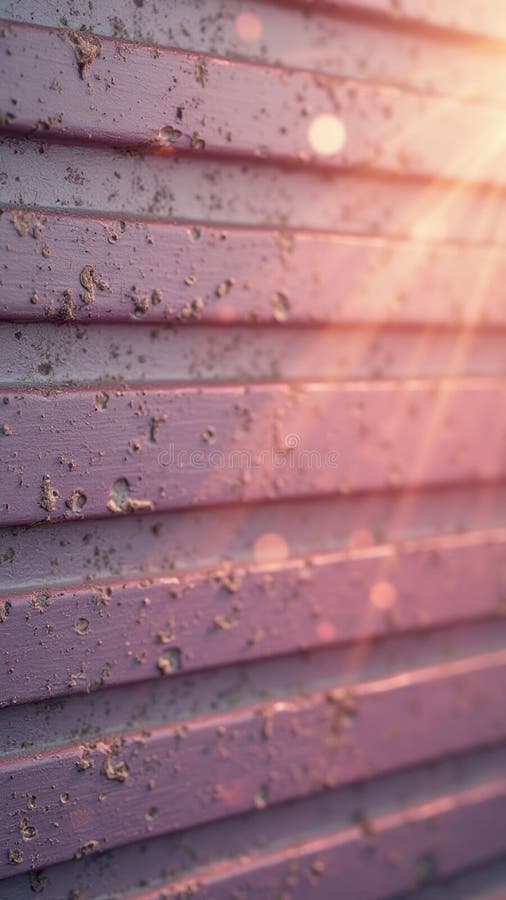 Boiseries texturées violettes avec lumière du soleil et effets bokeh illustration de vecteur