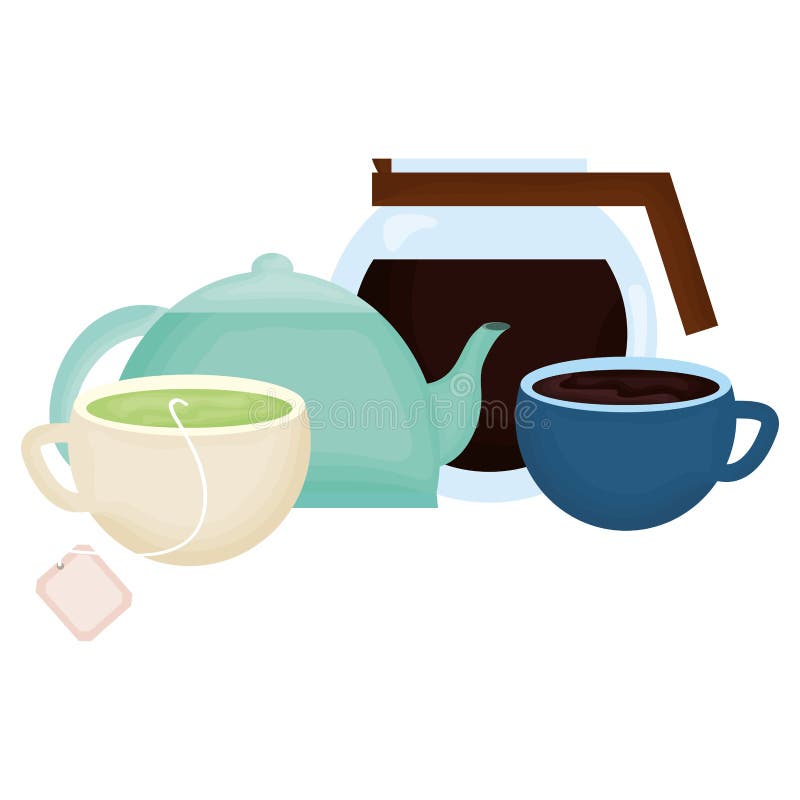 Boissons de th?i?re et de caf? de cuisine illustration libre de droits Boissons de th?i?re et de caf? de cuisine illustration libre de droits