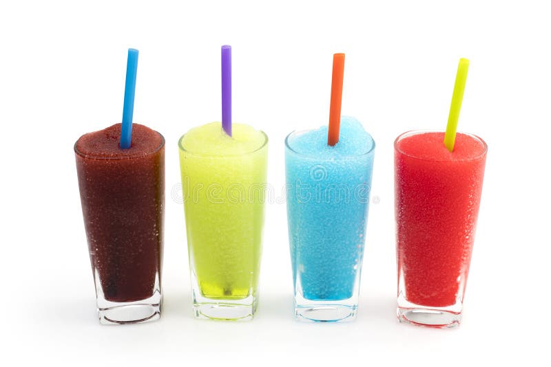 Boissons gelées de Granita de neige fondue de fruit d'isolement sur le fond blanc, chemin de coupure inclus photo stock Boissons gelées de Granita de neige fondue de fruit d'isolement sur le fond blanc, chemin de coupure inclus photo stock