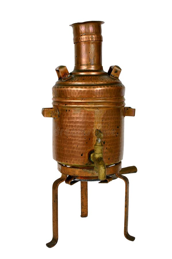 Ancient brass water boiler with clipping path. Ancient brass water boiler with clipping path.