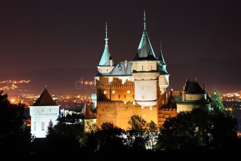 Bojnice castle at night