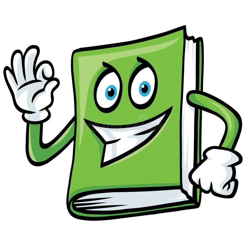 Bok Cartoon Mascot Education Drawing Vector Illustration stock illustrationer