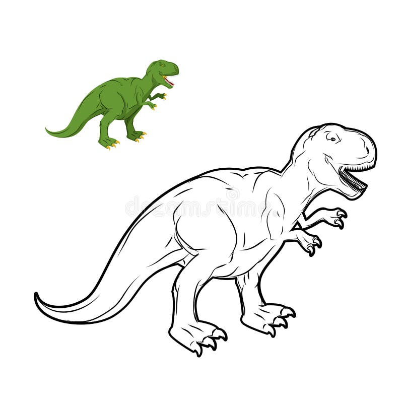 Bok för färgläggning för tyrannosarieRex dinosaurie vektor illustrationer Bok för färgläggning för tyrannosarieRex dinosaurie vektor illustrationer