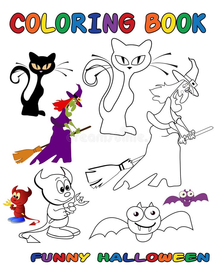 bok som färgar roliga halloween royaltyfri illustrationer bok som färgar roliga halloween royaltyfri illustrationer