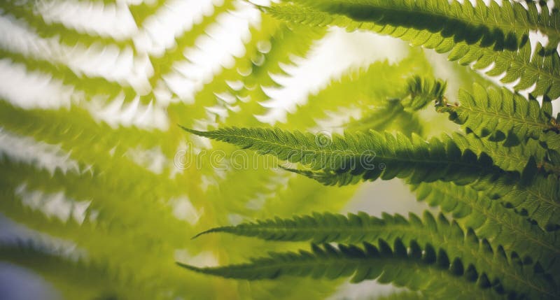 Запачканная предпосылка с bokeh с листьями папоротника стоковые фотографии rf Запачканная предпосылка с bokeh с листьями папоротника стоковые фотографии rf