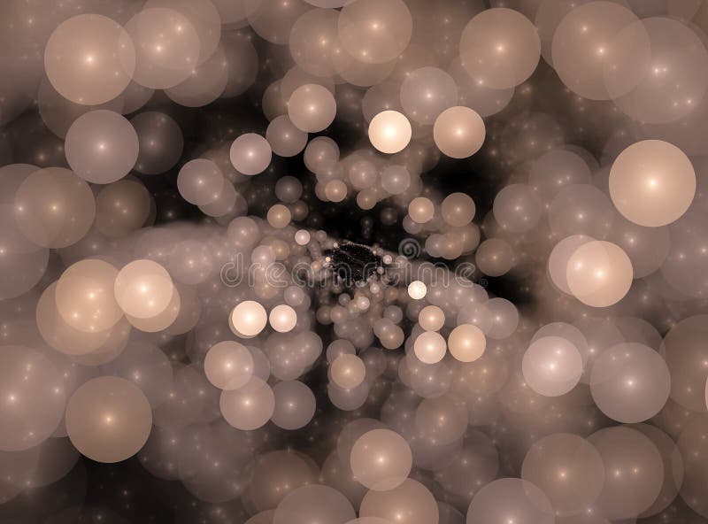 Bokeh color interspersed with bright gold lights. Fractal abstract background vector illustration