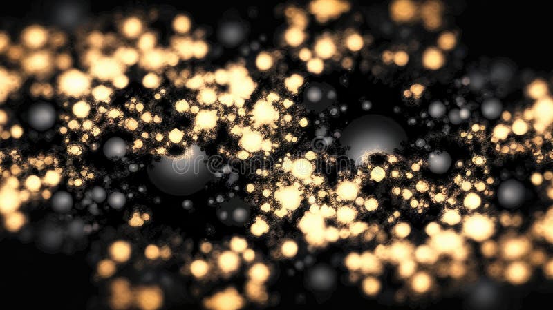 Bokeh de aur abstract pe un fundal întunecat creând un efect vizual fascinant. vector illustration
