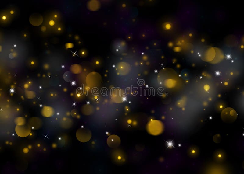 Glittering star dust bokeh on black background. Glittering star dust bokeh on black background
