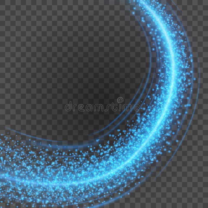 Bokeh light blue sparkles on transparency background vector illustration. royalty free illustration