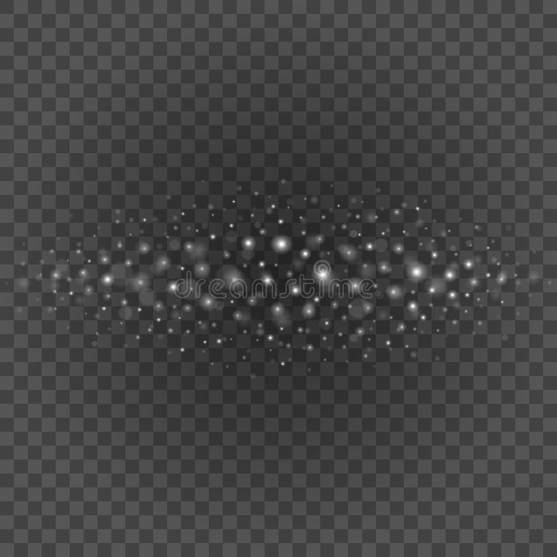 Bokeh light gray sparkles on transparency background vector illustration. vector illustration