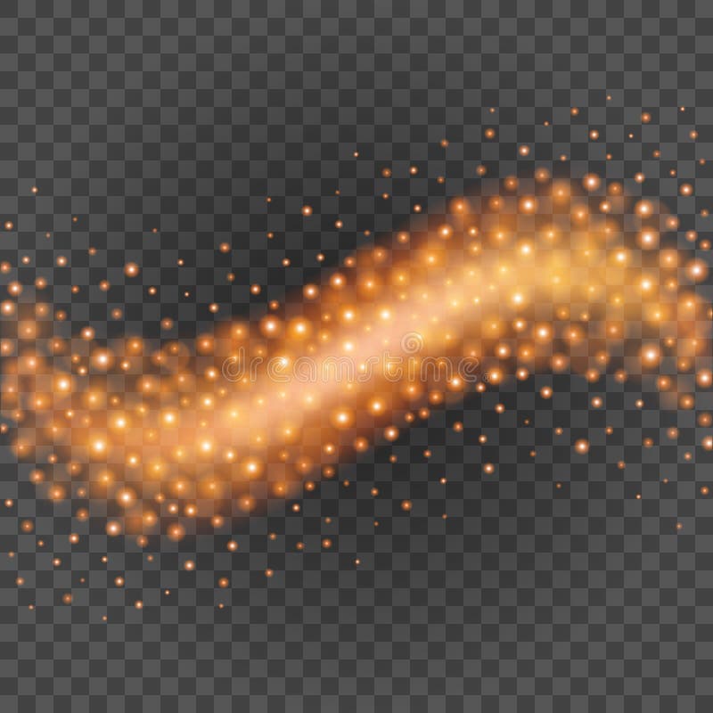 Bokeh light orange sparkles on transparency background vector illustration. royalty free illustration