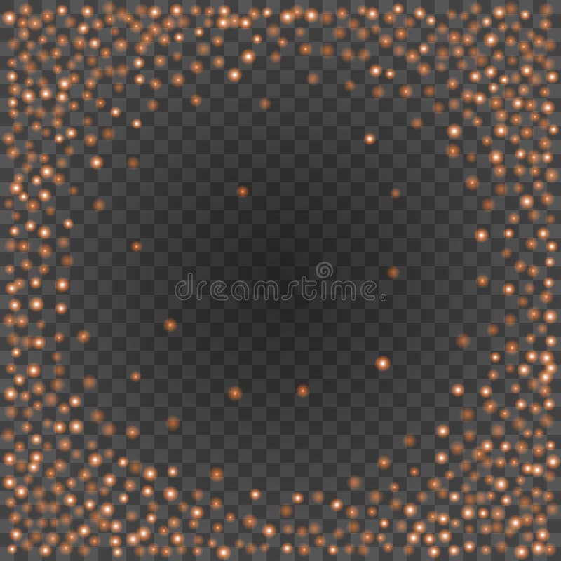 Bokeh light orange sparkles on transparency background vector illustration. vector illustration