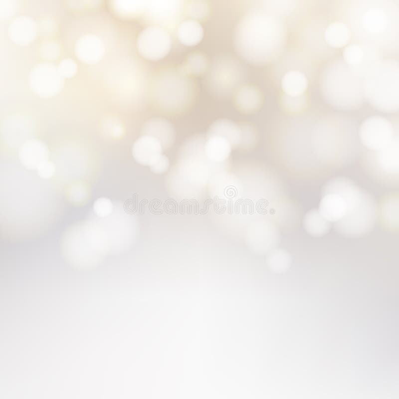Bokeh Silber und Weiß Funkelnde Lichter Festlicher Hintergrund mit stock abbildung