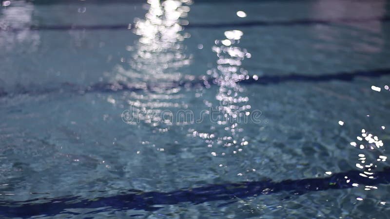 Bokeh water in the indoor pool in the evening