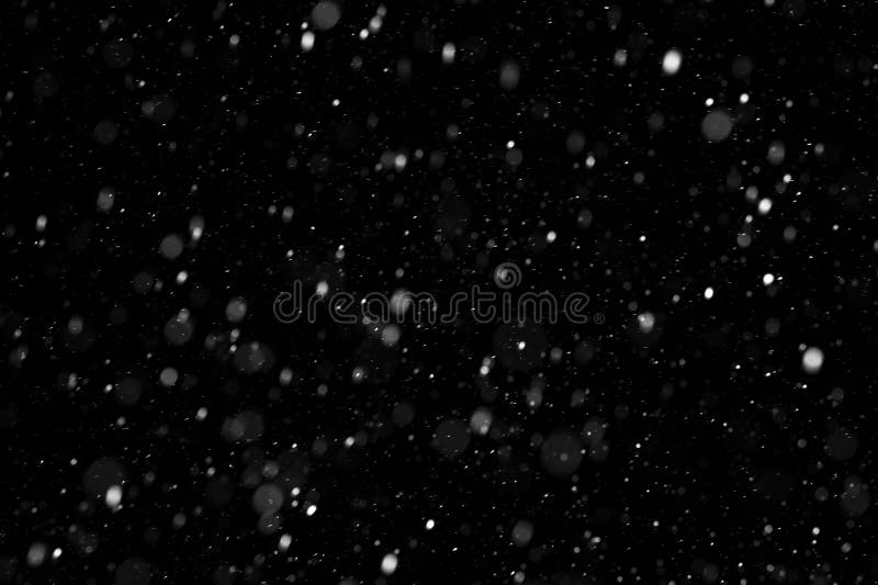 Bokeh of White Snow on a Black Background. Falling Snowflakes on Night Sky  Background, Isolated for Post Production and Overlay in Stock Image - Image  of abstract, editing: 209620121