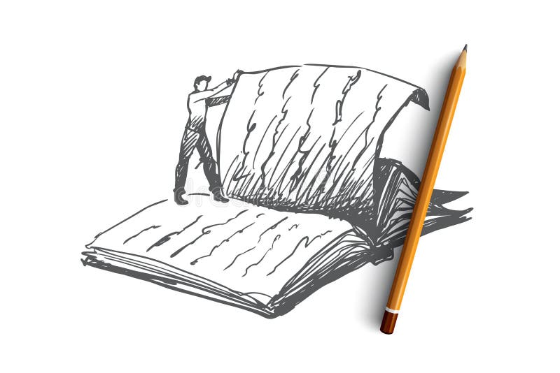 Boken läsning, arkiv, läste begrepp Hand dragen isolerad vektor vektor illustrationer Boken läsning, arkiv, läste begrepp Hand dragen isolerad vektor vektor illustrationer