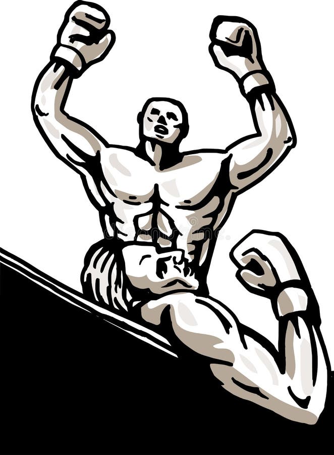 boksera knockdown wygranie royalty ilustracja boksera knockdown wygranie royalty ilustracja