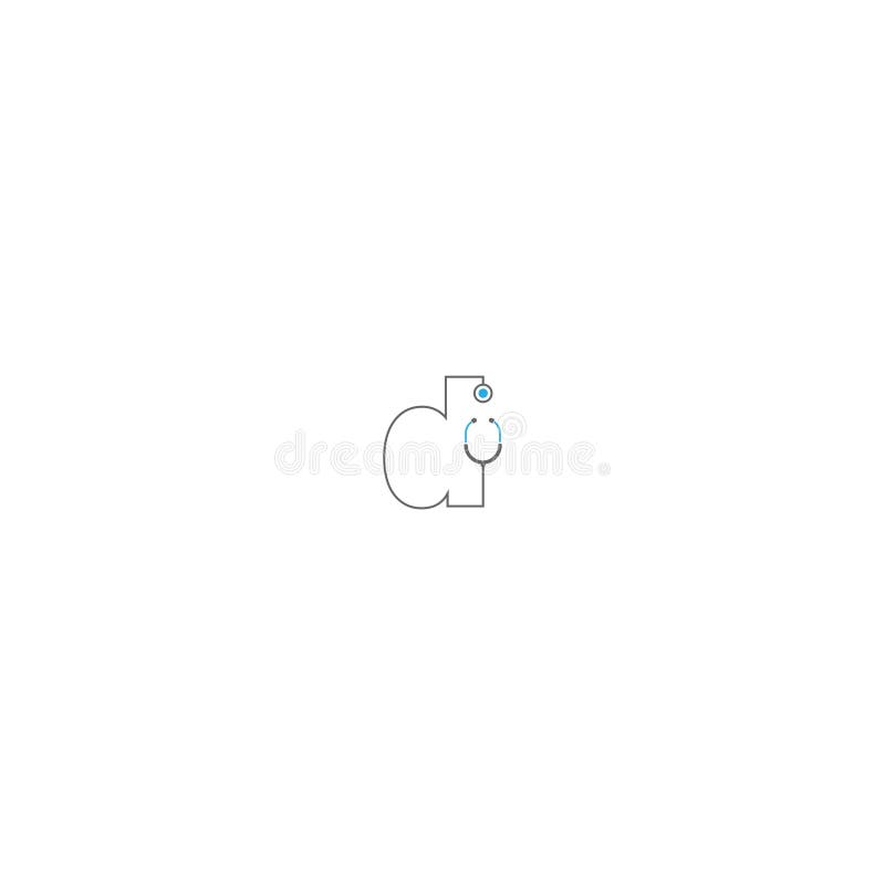Bokstav d medicinsk logotyp royaltyfri illustrationer