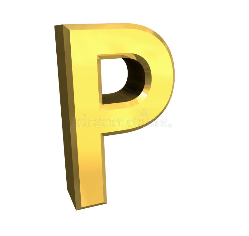 bokstav p för guld 3d royaltyfri illustrationer bokstav p för guld 3d royaltyfri illustrationer