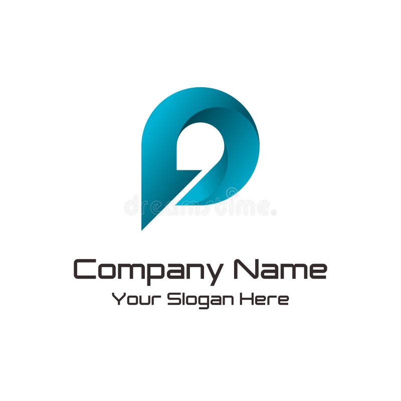 Bokstav P Logo Design Template vektor illustrationer