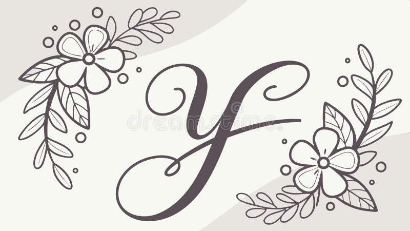 Bokstaven Y med floral design som monogramtypografi och elegant ursprunglig vektordesign Generativ AI stock illustrationer
