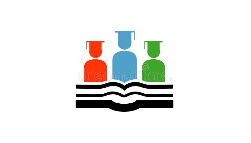 Bokstudent Logo Symbol Design royaltyfri illustrationer