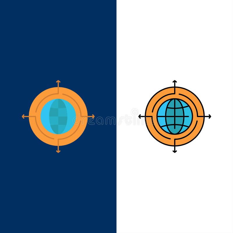 Bol, Nadruk, Doel, Verbonden Pictogrammen Vlak en Lijn vulde Pictogram Vastgestelde Vector Blauwe Achtergrond vector illustratie Bol, Nadruk, Doel, Verbonden Pictogrammen Vlak en Lijn vulde Pictogram Vastgestelde Vector Blauwe Achtergrond vector illustratie