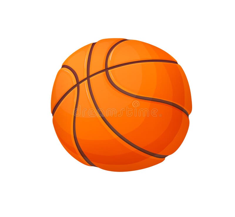 Bola De Basquete Laranja No Estilo De Desenho Animado, Vetor