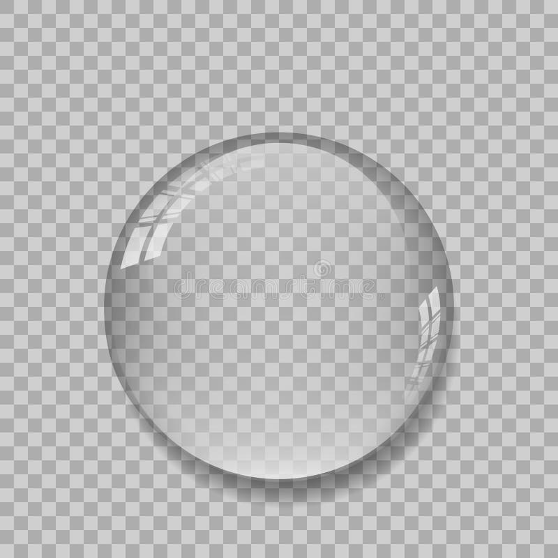 Bola de cristal com reflexões no fundo transparente