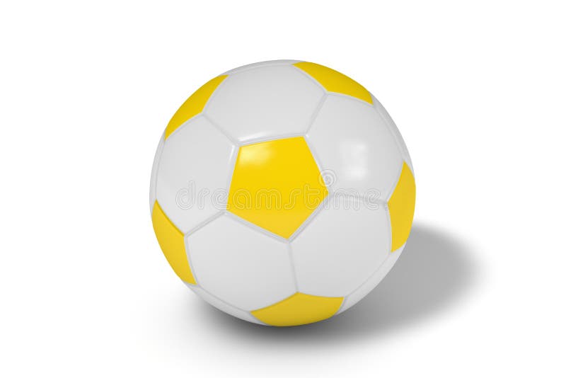 Bola Amarela Do Futebol No Fundo Branco Imagem de Stock - Imagem de branco,  brinquedo: 62304359