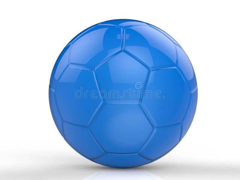 Bola Amarela Ou Futebol Isolada Em Fundo Azul Ilustração Stock - Ilustração  de equipamento, borda: 230484406