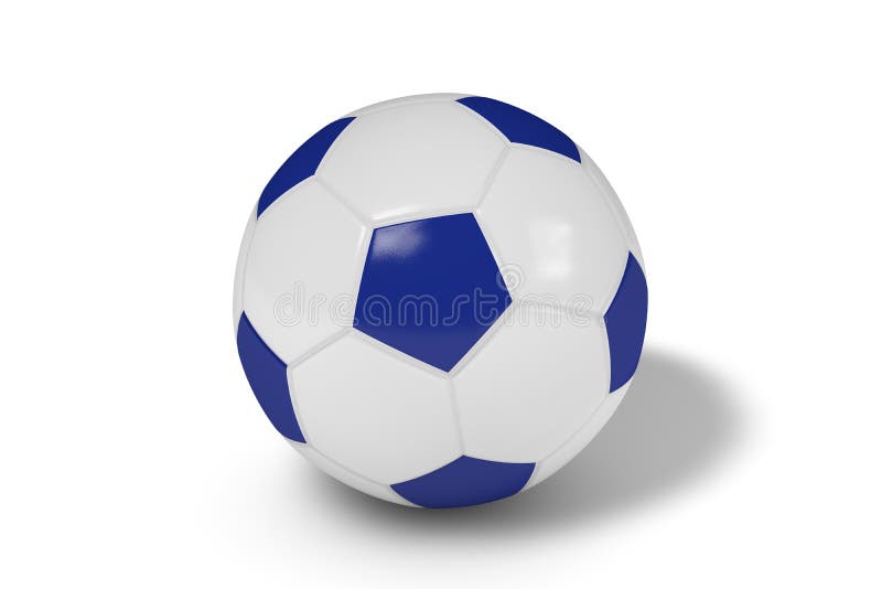 Bola Amarela Ou Futebol Isolada Em Fundo Azul Ilustração Stock - Ilustração  de equipamento, borda: 230484406