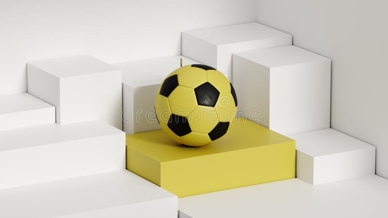 Bola De Futebol Clássica Amarela Preta Isolada Sobre Fundo Amarelo  Ilustração Stock - Ilustração de projeto, profissional: 186074123