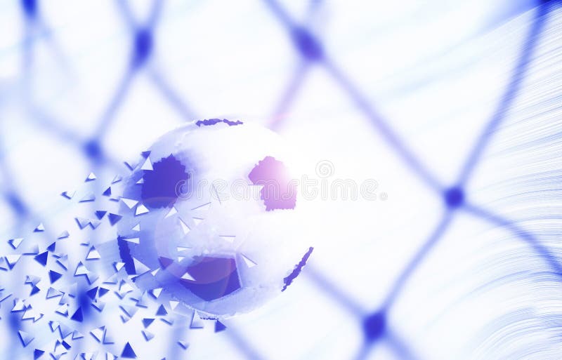 fundo abstrato na forma de um campo de futebol com uma bola e uma rede.  imitação