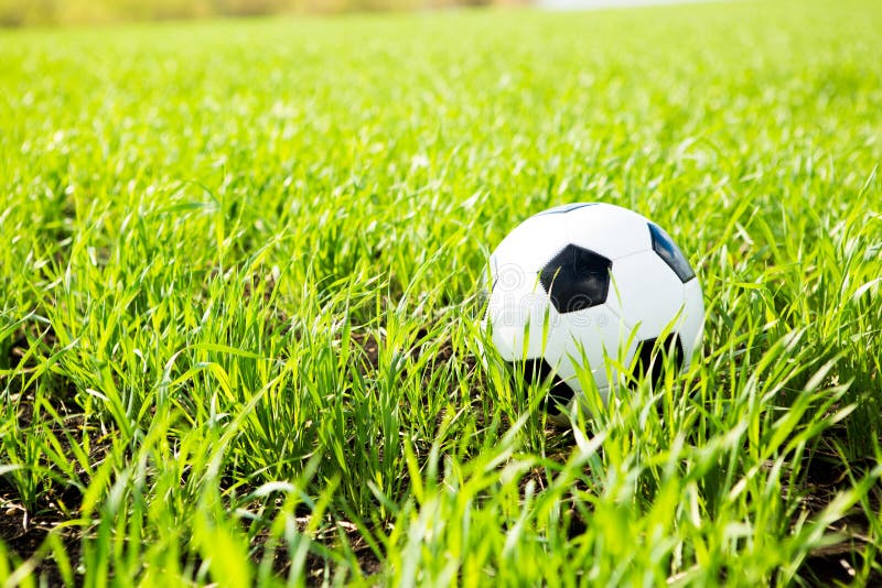 Bola De Futebol No Chão Grama Estádio Jogo De Futebol Esporte Competição  Evento Campeonato Jogo Artificial Grama Verde Gramado Campo Gramado Ao Ar  Livre Calma Bola Esportiva Vazia Isolada Close-up Fundo Foto