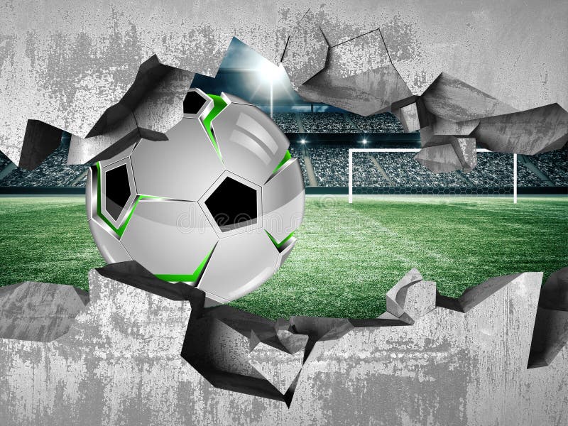 Futebol na televisão 3d ilustração stock. Ilustração de direto