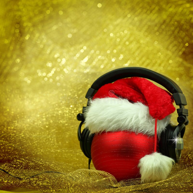 Bola de la Navidad con los auriculares