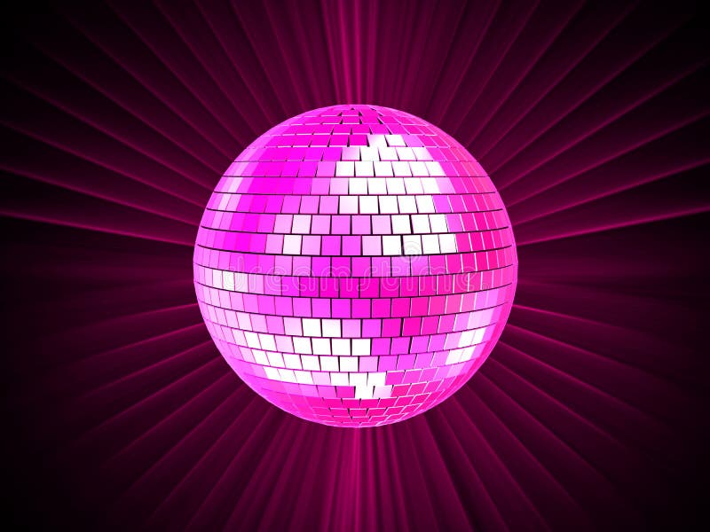 3d rendered illustration of a pinky disco ball. 3d rendered illustration of a pinky disco ball