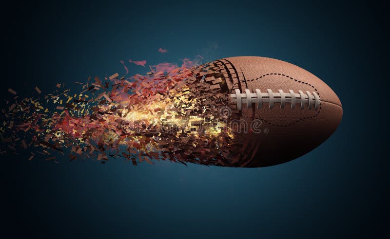 Bola del fútbol americano en fuego stock de ilustración Bola del fútbol americano en fuego stock de ilustración