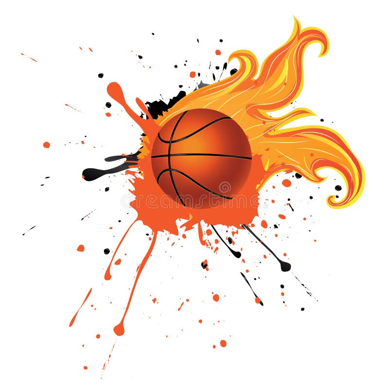 Desenho de fogo bola basquete força esporte [download] - Designi