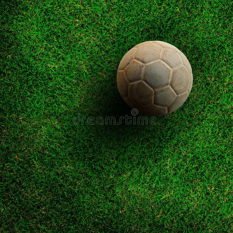 Bola De Futebol No Campo De Jogos Da Grama Verde Imagem de Stock