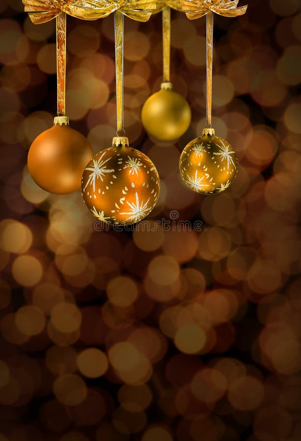 Bolas de cristal de la Navidad de oro fotos de archivo Bolas de cristal de la Navidad de oro fotos de archivo