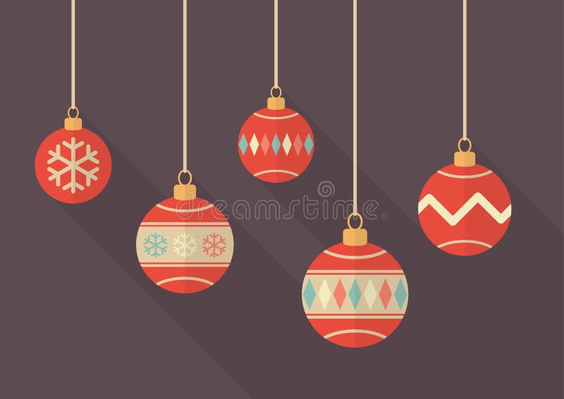 Bolas de la Navidad del vintage ilustración del vector Bolas de la Navidad del vintage ilustración del vector