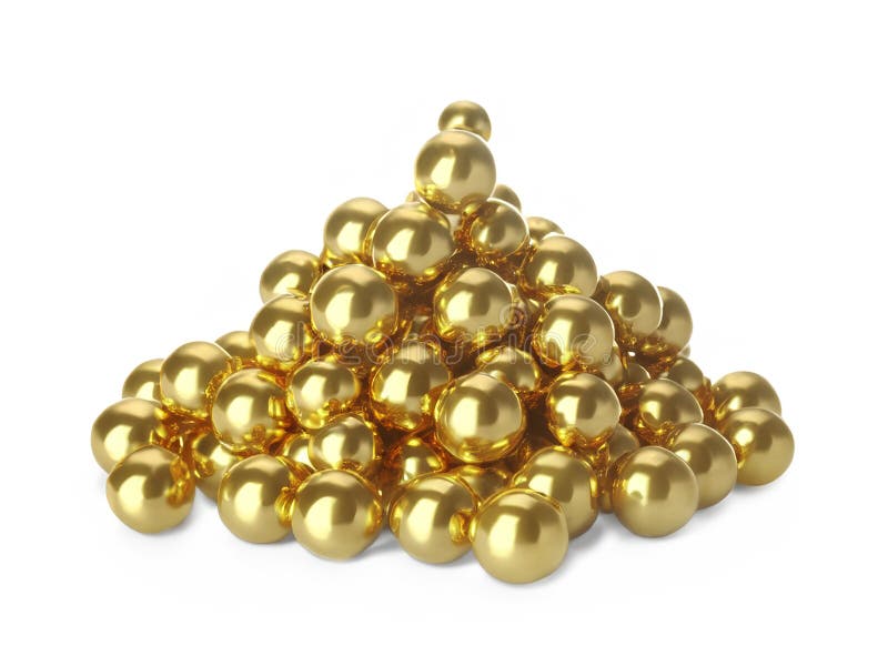 Bolas de oro sobre fondo blanco ilustración del vector