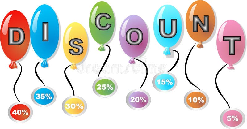 Bolas del descuento con la etiqueta del por ciento stock de ilustración Bolas del descuento con la etiqueta del por ciento stock de ilustración