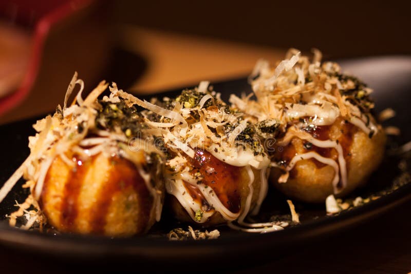 Bolas de polvo de Takoyaki – Comida japonesa imagens de stock royalty free