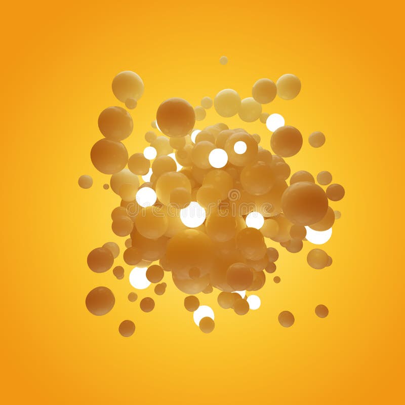 Bolas translúcidas de cor quente e abstrata ilustração do vetor