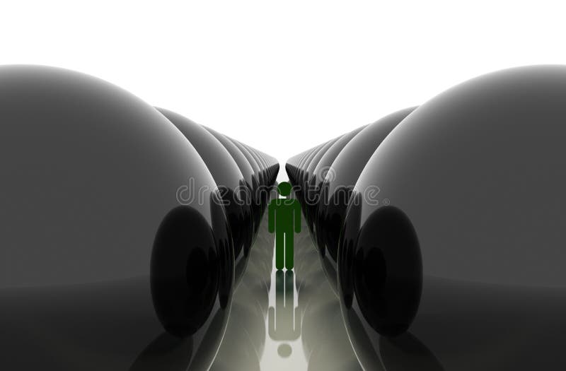 Bolas y hombre enormes stock de ilustración Bolas y hombre enormes stock de ilustración